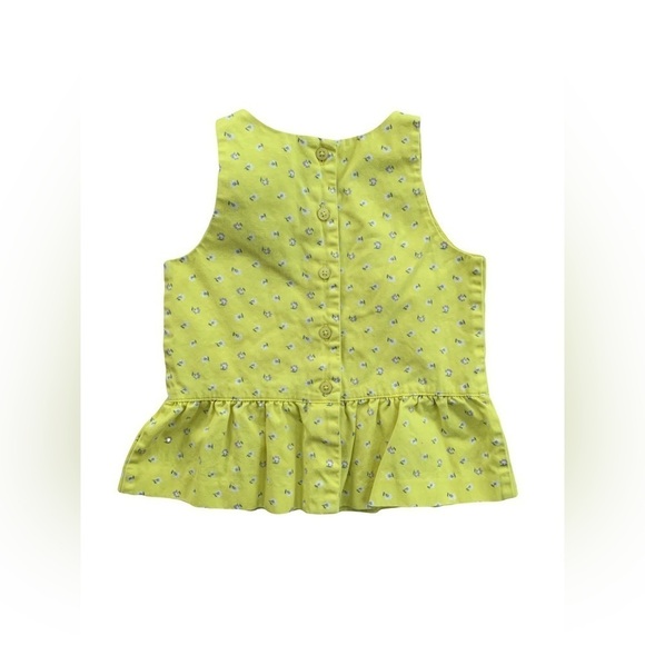 Janie and Jack Size 4 Yellow Sleeveless Floral Peplum Top - Picture 2 of 5
